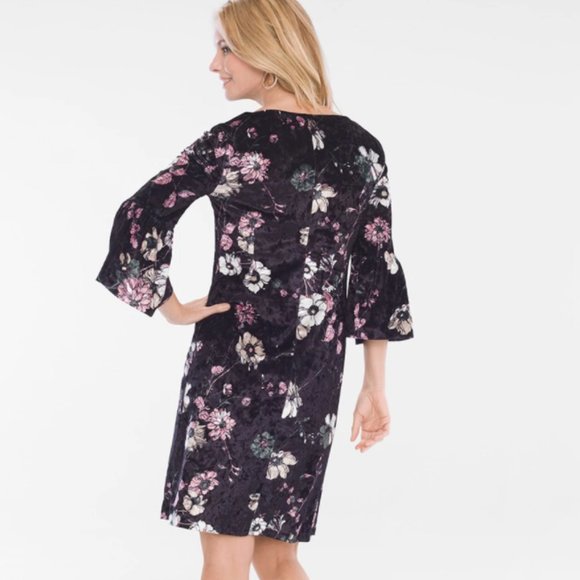 VELVET FLORAL DRESS - Picture 2 of 6